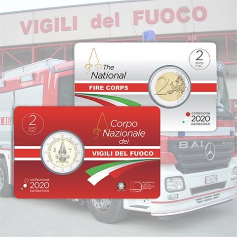  2 euro - National Fire Corps - Italy - 2020 - Coincard - BU 