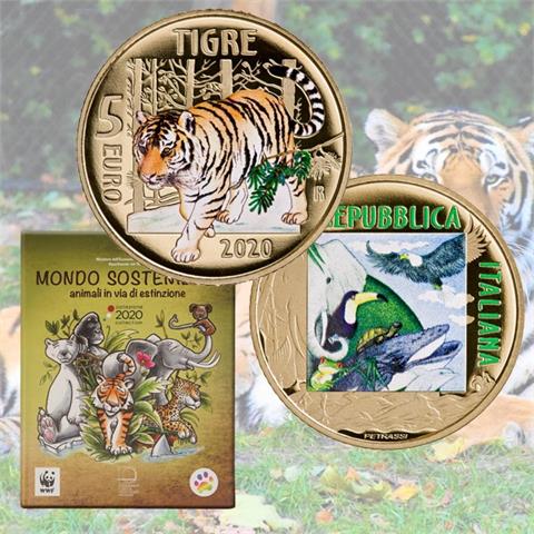  5 Euro - Tiger - Italy 2020 - Sustainable World - PROOF 