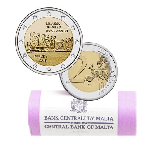  2018 – Malta – 2€ BU in roll (25 coins) “Mnajdra” 
