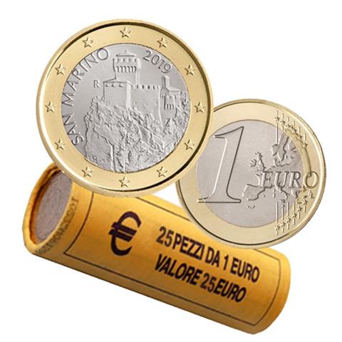  2019 - San Marino - 1€ in rotolino (25 monete) 
