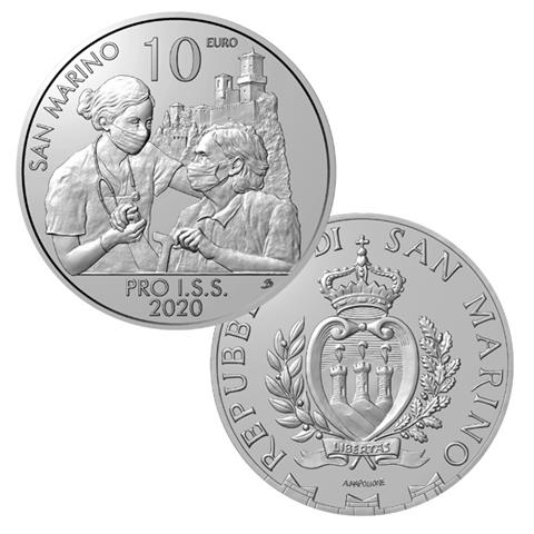  2020 – San Marino – 10€ Monometallic BU “Pro I.S.S.” 