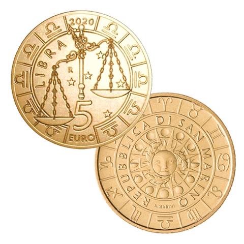  2020 – San Marino – 5€ Bronzital BU “Zodiac – Libra” 