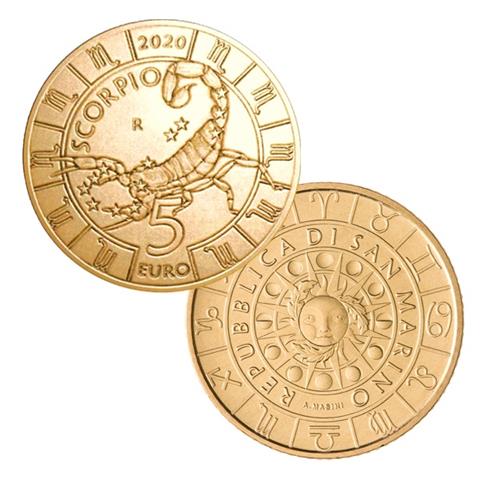  2020 – San Marino – 5€ Bronzital BU “Zodiac – Scorpio” 