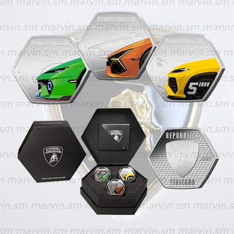  Trittico – Lamborghini – 3x 5 Euro Italia – 2025 – Argento FDC 